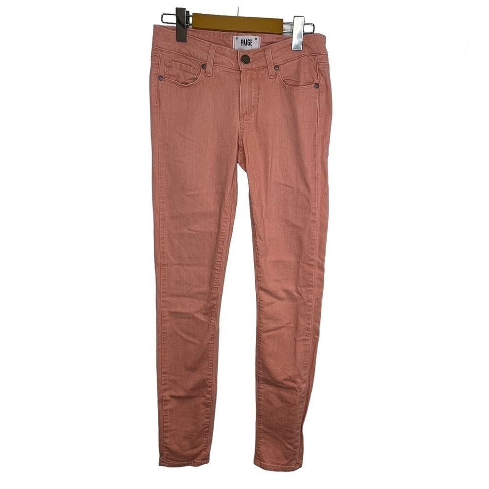 PAIGE Verdugo Ultra Skinny Jeans Salmon Pink Barbiecore